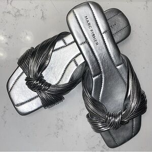 Marc Fisher Women's Laury Sandal - Metallic Silver